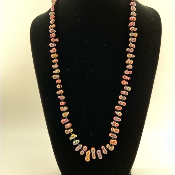 Burgundy Peanut Pearls, Handmade, 18.75” L, Chunky, Funky, Festive, Fun - Picture 7 of 11